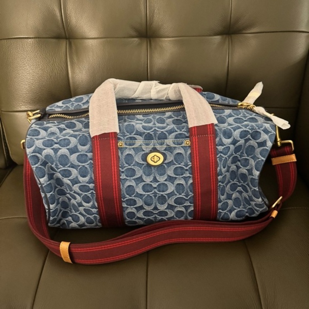 NWT - Coach Signature Denim Duffle